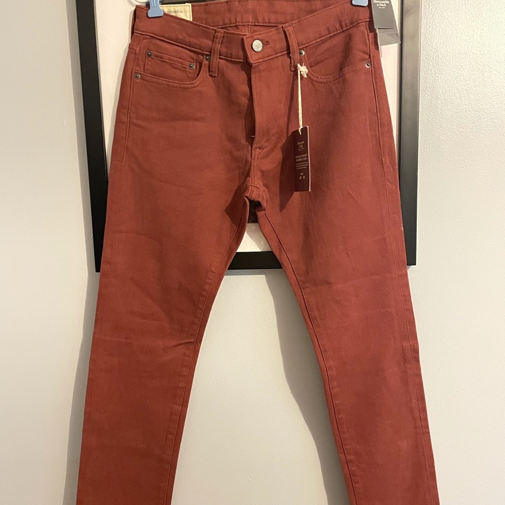 Abercrombie & Fitch men brick red pants